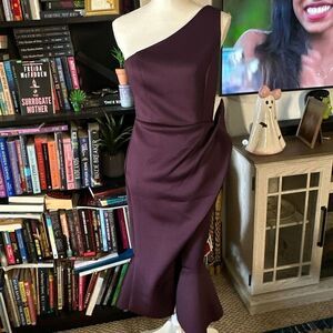 ASOS Size 6 tulip one shoulder dress Burgundy Dress